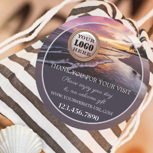 Beach Sunset Thank You Classic Round Sticker