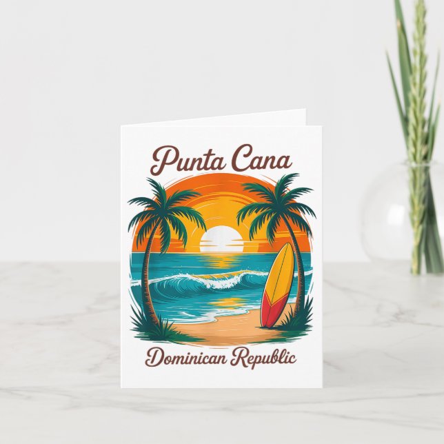 Beach Sunset Vacation Trip Punta Cana Dominican Re Card (Front)