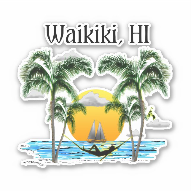 Beach Sunset Waikiki Hawaii (Front)