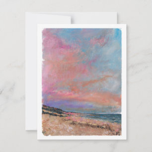 Beach Sunset Watercolor Note