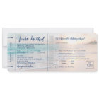 Beach Sunset Wedding Boarding Pass + RSVP