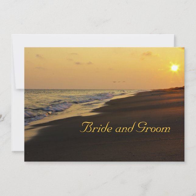 Beach Sunset Wedding Invitation (Front)