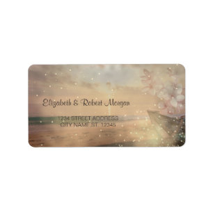 Beach Sunset Wedding,Plumeria Label