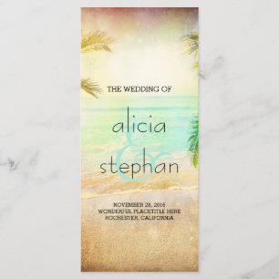 Beach Sunset Wedding Programs Programme