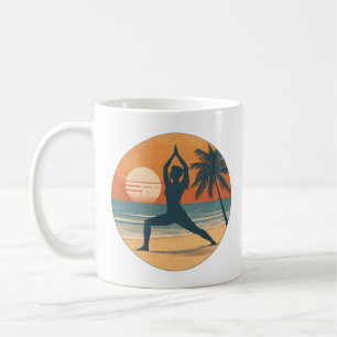 Beach Sunset Yoga Silhouette Coastal Yogi Life Coffee Mug