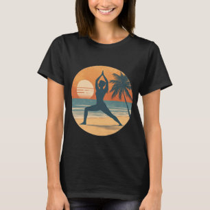 Beach Sunset Yoga Silhouette Coastal Yogi Life T-Shirt