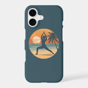 Beach Sunset Yoga Silhouette   Coastal Yogi Phone
