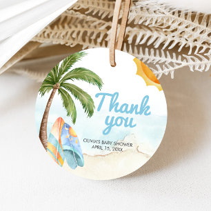 Beach Surf Baby on Board Baby Shower Favour Tags