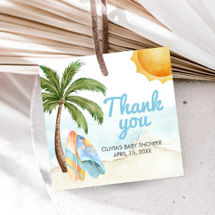 Beach Surf Baby on Board Baby Shower Favour Tags