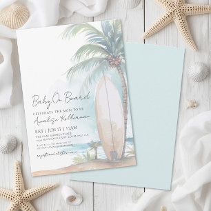 Beach Surf Baby On Board Summer Baby Shower Invitation