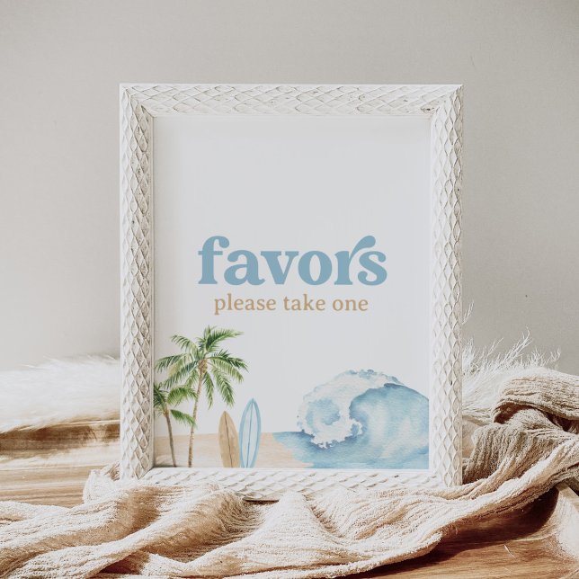 Beach Surf Birthday Favours Sign (Creator Uploaded)