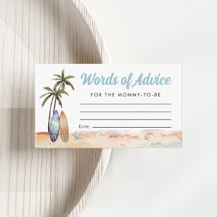 Beach Surf Boards Words Of Advice Baby Shower Enclosure Card