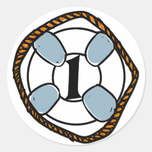 Beach Surf First Birthday  Classic Round Sticker