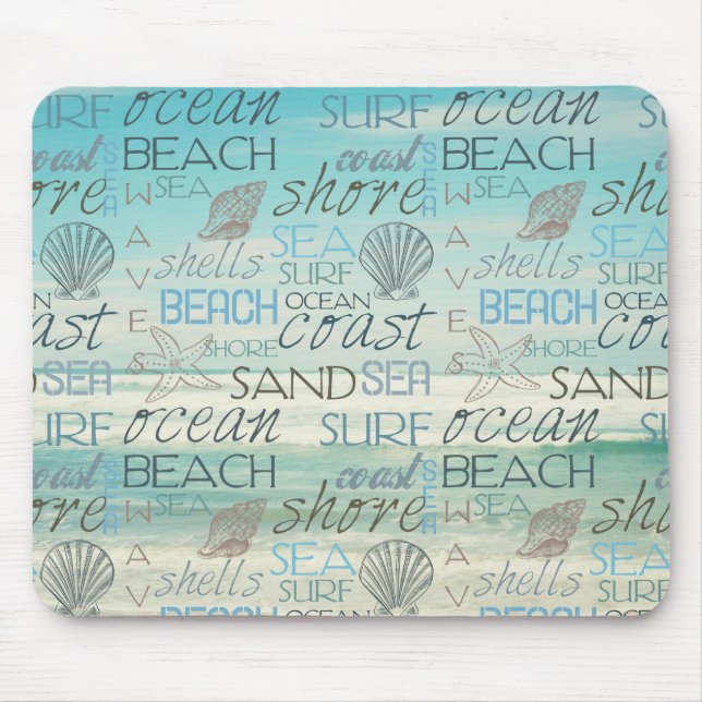 Beach Surf Sand Sea Mouse Mat (Front)