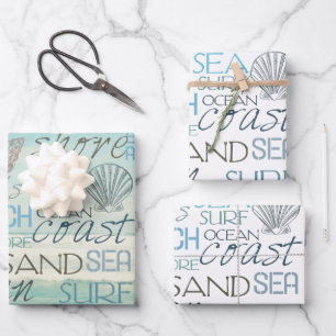 Beach Surf Sand Sea Wrapping Paper Sheet