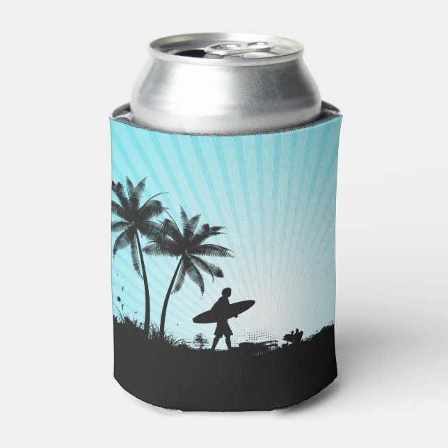 Beach Surfer custom monogram can cooler (Can Front)