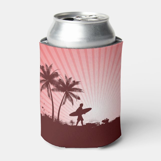 Beach Surfer custom monogram can cooler (Can Front)