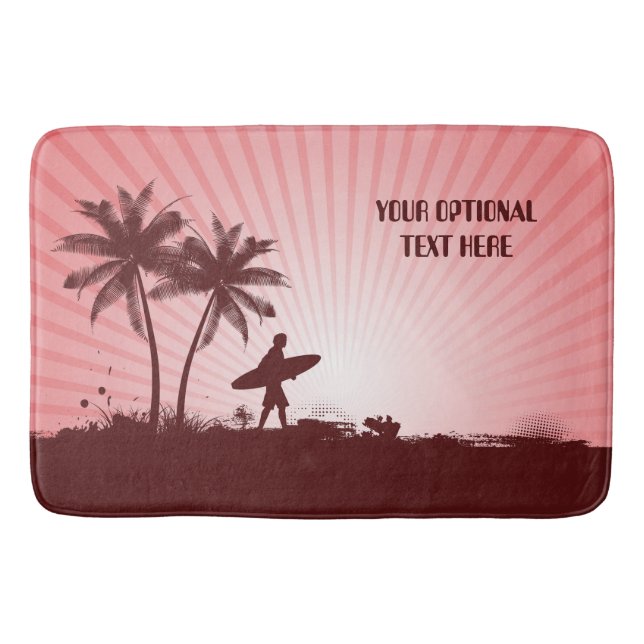 Beach Surfer custom text bath mats (Front)