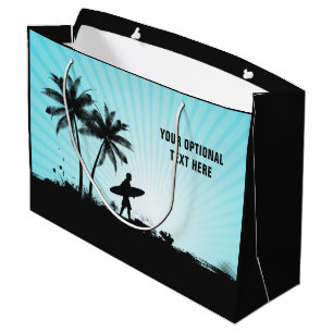 Beach Surfer custom text large gift bag