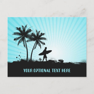 Beach Surfer custom text postcard