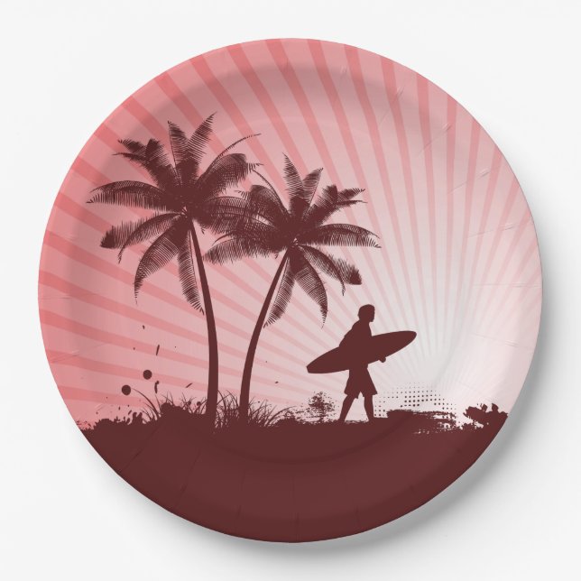 Beach Surfer paper plates (Front)