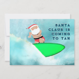 Beach Surfing Christmas Holiday Card