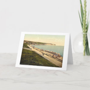 Beach, Swanage, England rare Photochrom Card