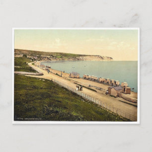 Beach, Swanage, England rare Photochrom Postcard