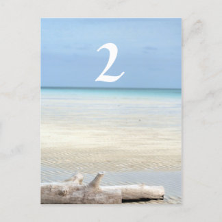 Beach Table Number Wedding Postcard