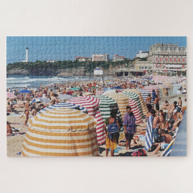 Beach Tents, Biarritz Jigsaw Puzzle (Horizontal)