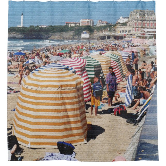 Beach Tents, Biarritz Shower Curtain (Front)