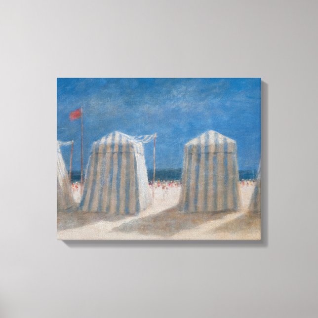 Beach Tents Brittany 2012 Canvas Print (Front)