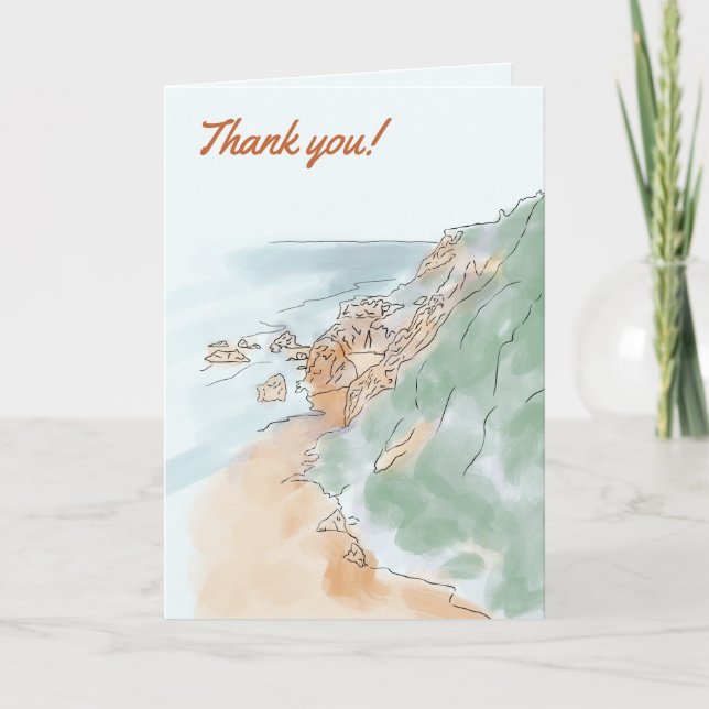 Beach Thank You Cards.  (Front)