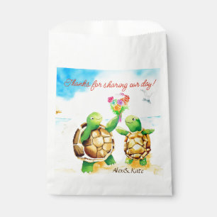 Beach Thank You, Cute Turtle Couple Wedding Favour Bags
