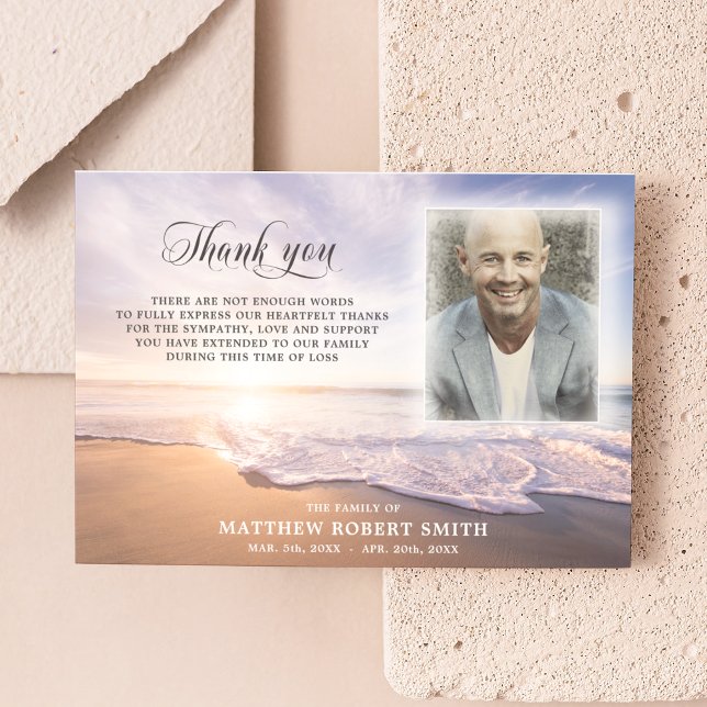 Beach Thank You Sympathy Funeral Memorial PHOTO (Creator Uploaded)