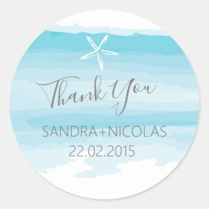 Beach Thank you wedding stickers
