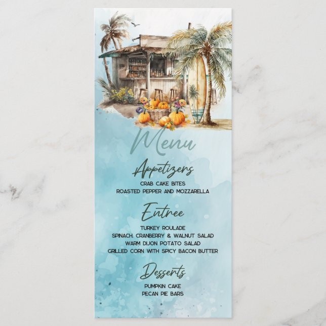Beach Thanksgiving Flat Menu (Front)