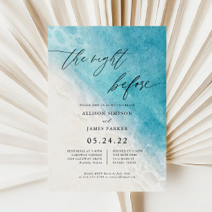 Beach The Night Before Rehearsal Dinner Invitation