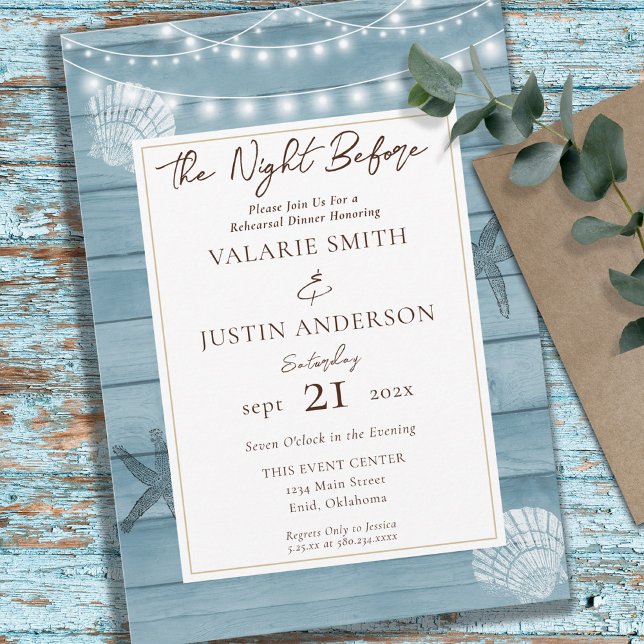 Beach the Night Before Wedding Rehearsal Dinner Invitation (Creator Uploaded)