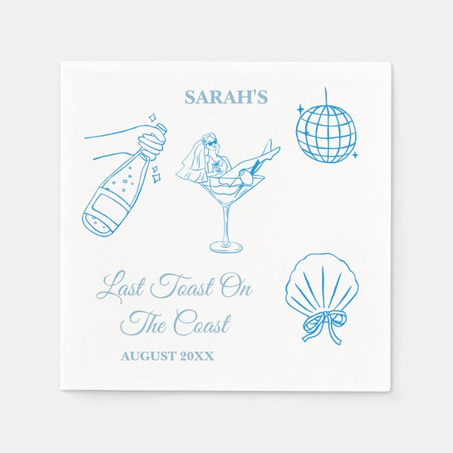 Beach Theme Bachelorette Weekend Party  Napkins (Front)