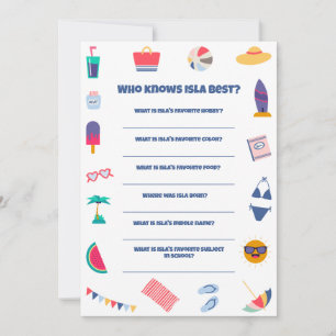 Beach Theme Birthday Party Game Invitation
