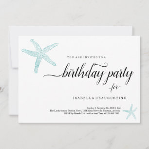 Beach Theme Birthday Party Invitation