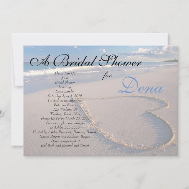 Beach Theme Bridal Shower Invitation (Front)