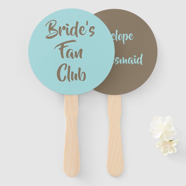 Beach Theme Bride's Fan Club Bridesmaid Name (Front and Back)
