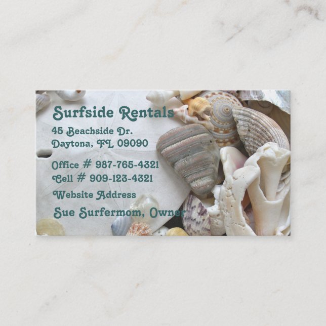 Beach Theme Business Card (Front)