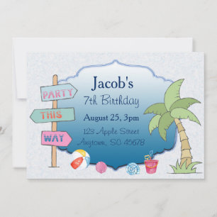 Beach Theme Custom Invitation