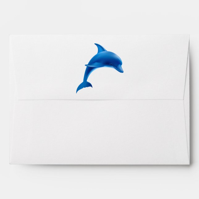 Beach Theme Dolphin Wedding Envelopes (Back (Top Flap))