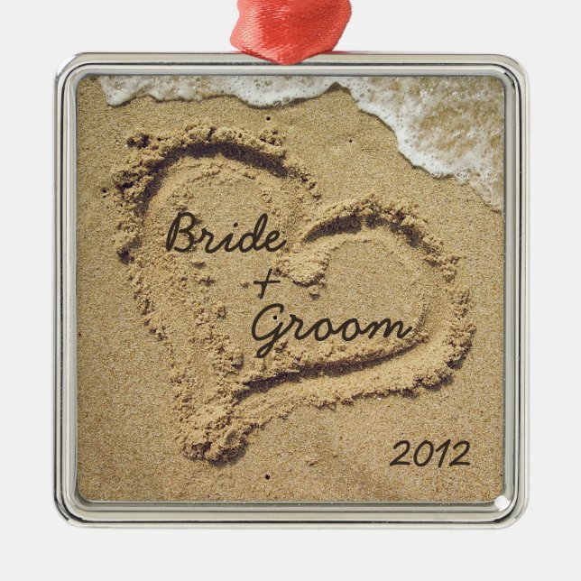 Beach Theme First Christmas Ornament (Front)