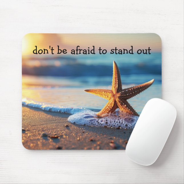 Beach Theme Inspirational Starfish Mousepad (With Mouse)