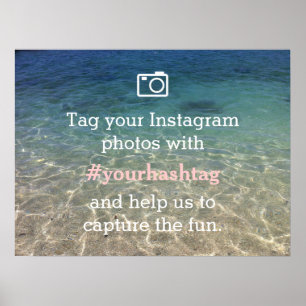 Beach Theme Instagram Photos Hashtag Wedding Sign